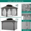 Hardtop 10x12ft Gazebo, Double Roof Canopy with Netting and Curtains - 4 of 4