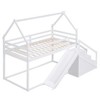 TIRAMISUBEST Twin over Twin House Loft or Bunk Bed with Slide and Storage Staircase, Solid Wood Bunk Bedframe with Roof Design - 4 of 4
