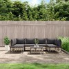 vidaXL Anthracite Poly Rattan Modular Lounge Set - 7 Piece Outdoor Patio Furniture with Cushions and Coffee Table - 2 of 4