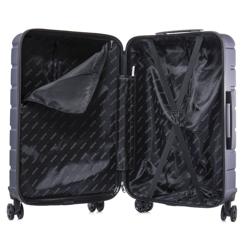 InUSA Trend Lightweight Hardside Large Checked Spinner Suitcase, 5 of 19