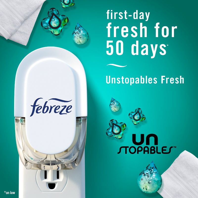 Febreze Unstopables Plug Odor Fighting Air Freshener - Fresh Scent - 2pk, 4 of 17