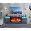 Modern Entertainment Center with Storage Cabinet Up to 75" TV, Black Modern TV Stand for Living Room (Not Included Fireplace) - 4 of 4
