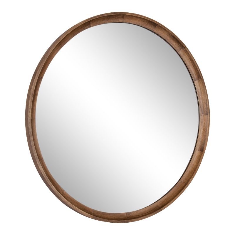 Kate and Laurel Hatherleigh Round Wood Wall Mirror, 1 of 10