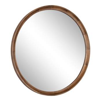 Kate and Laurel Hatherleigh Round Wood Wall Mirror