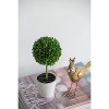 NicBex Double Sphere Boxwood Topiary in Cream Pot, Metal Frame Faux Plant for French Country Home Decor, Two-Tiered Design, Green - 4 of 4