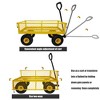 SKRAN Garden Cart Wagon - 300 lbs Capacity Heavy-Duty Steel Mesh Utility Cart with Removable Sides, All-Terrain Wheels & Pull Handle - 4 of 4