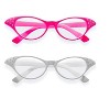 Big Mo's Toys Retro Costume Glasses - Pink and White - 2 Pack - 2 of 4
