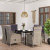 vidaXL Patio Dining Set with Cushions Gray and Black Garden Chair 3/5/7 Piece - 55.1" Table Length Gray and Black 6 Items - 2 of 4