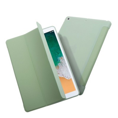 Insten Tablet Case Compatible with iPad 10.2" 8th & 9th Generation, Liquid Silicone, Frosted Back, Auto Sleep/Wake, Pencil Charging, Green