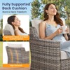 Buenhomino 3-Piece Patio Wicker Furniture Sets, Outdoor Cushioned Bistro Swivel Rocking Chairs Set with Glass Top Side Table, Beige - 4 of 4