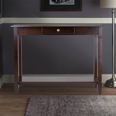 Winsome Nolan Rectangular Console Table with Storage in Cappuccino