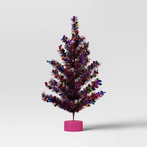 Christmas Metal Mini Tree Shiny Multicolor Tinsel - Wondershop™ - 1 of 4