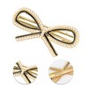 Unique Bargains Women's Fashion Grace Bow Faux Pearl Hair Clips Gold Tone Black White 4 Pcs - 3 of 3