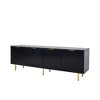VYNXARIA Modern warm Black TV cabinet for 80 inch TV Stands, for Living Room Bedroom - 3 of 4