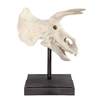 Design Toscano Triceratops Dinosaur Skull Fossil Statue on Museum Mount