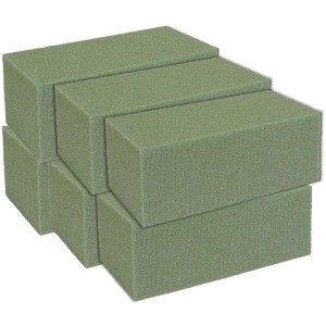 Kedudes Premium Dry Floral Foam Blocks for Flower Arrangements Supplies- 6pk, Green - 1 of 4