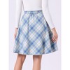 INSPIRE CHIC Women's Christmas Plaids Vintage Tartan Elastic Waist Knee Length A-Line Skirt - 4 of 4