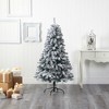 Nearly Natural 5-ft Flocked Rock Springs Spruce Artificial Christmas Tree - 4 of 4