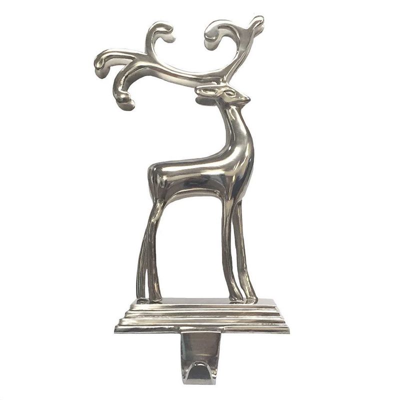 Kurt Adler Silver Reindeer Stocking Hanger, 1 of 6