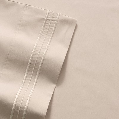 Beige Queen Ultra Soft Microfiber 4-Piece Sheet Set