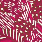 cherry red graphic leaves