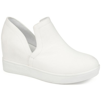 Journee Collection Womens Cardi Round Toe Slip On Wedge Sneakers