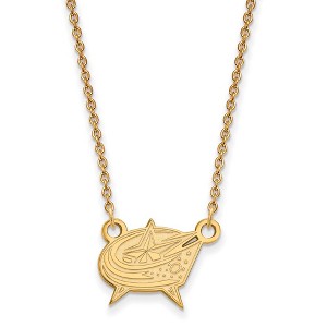 Black Bow Jewelry 10k Yellow Gold Columbus Blue Jackets NHL Necklace 18 Inch - 1 of 4