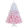 Costway 5/6/7/8 FT Artificial Christmas Tree with 456/820/1264/1774 Branch Tips & Folding Metal Stand White & Blue/White & Pink - 2 of 4