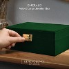 2-Layer Emerald Velvet Jewelry Box with Decorative Lock, Large Organizer with Removable Tray for Bracelets, Necklaces, Rings - 2 of 4