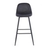 Hybition Bar Height Bar Stool with Back Stools ,Metal Legs and Footrest, Modern Upholstered Velvet Counter bar Chairs,Industrial Pub Chairs,Set of 2 - 2 of 4