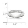 Black Bow Jewelry 2.5mm to 6mm 10K White Gold Half Round Ridged Edge Standard Fit Band - 3 of 4