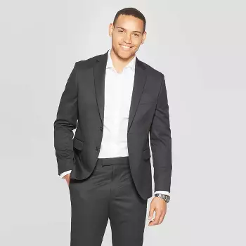 Men's Big & Tall Standard Fit Suit Jacket - Goodfellow & Co™ Black 