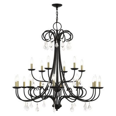 Livex Lighting Daphne 18 - Light Chandelier in  Black/Antique Brass