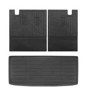 VEVOR Cargo Mats Compatible with 2016-2022 & 2023-2024 Honda Pilot,Custom Fit TPE Cargo Liner Set for SUVs,and Back Seat Protector Replacement,Black - 1 of 4