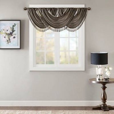 Stylish Waterfall Window Panel, Rich Sheen Fabric and Elegant Tassel Trim fits Lux Room Decor for All Season
