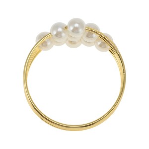 Unique Bargains Napkin Holder Rings Faux Pearls Stainless Steel Gold Tone 1 Pc - 1 of 3