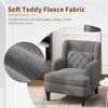 Kumasinova Modern Teddy Fleece Accent Chair, Classic Tufted Backrest, Upholstered Armchair with Birch Legs, Reading Chair for Living Room/Bedroom - 2 of 4