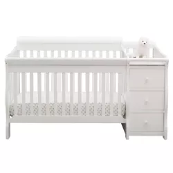 Delta Children Princeton Junction Convertible Baby Crib and Changer - Bianca White