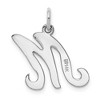 Black Bow Jewelry 14k White Gold, Sophia Collection, Small Script Initial M Pendant - 3 of 4