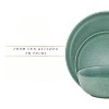 LunaLulinlk 12-Piece Stoneware Dinnerware Set, Caspian Green Collection - 3 of 4