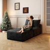 MAYEERTY 135" Large Modular Sofa Black - 135" 6-Seat, Corduroy, Sofa Bed, No Assembly, for Apartment/Living Room - 2 of 4
