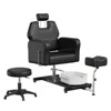 Reclining Pedicure Chair with Stool, Footrest & Massage Foot Basin, 360 Swivel Hydraulic Pedi Chair - 2 of 4