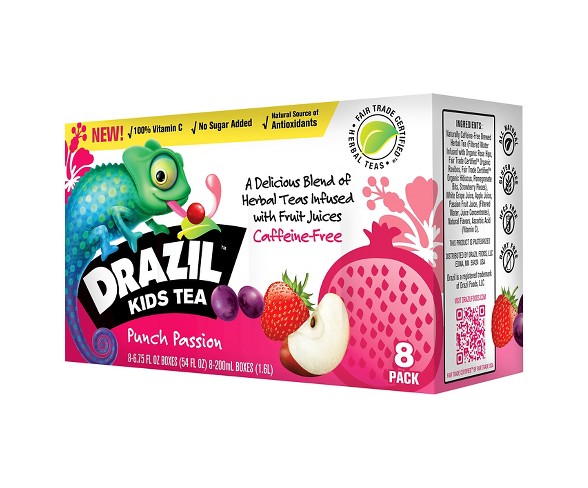 Drazil Kids Tea Punch Passion Juice - 8pk/6.75 fl oz Boxes