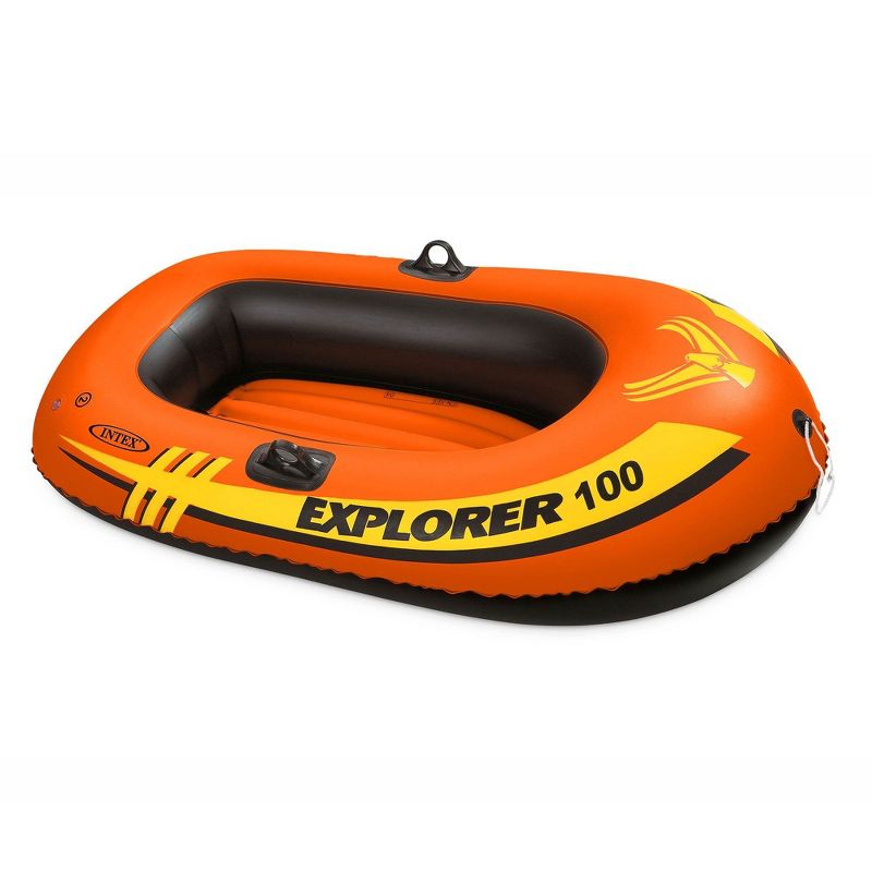 Intex 58329EP Explorer 100 1 Person Youth Kids Pool Lake Inflatable Raft Row Boat with 2 Air Chambers, Rigid Design, and Bow Tow Rope, 1 of 8