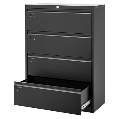 4 Drawer Filing Cabinet Office Vertical Files Storage File Drawers for A4 and Letter-Sized Documents