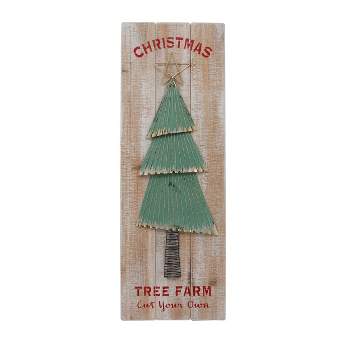 Northlight 35.5" Cut Your Own Christmas Tree Farm Wooden Wall Sign
