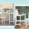 Costway Kids Corner Desk & Chair Set Wooden Study Writing Workstation with Storage & Hutch - image 4 of 4