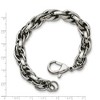 Black Bow Jewelry Men's Stainless Steel 10mm Polished Loose Rope Chain Bracelet, 8.5 In - 4 of 4