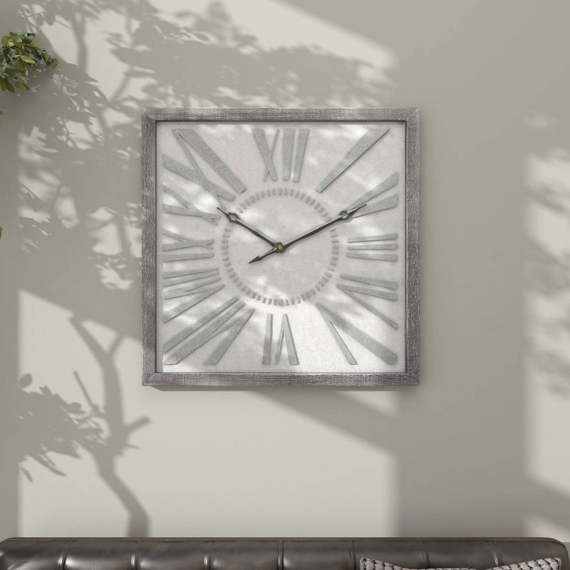 25&#34;x25&#34; Metal Wall Clock Gray - Olivia &#38; May, 5 of 18