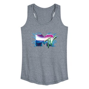 Women's - MTV - Logo Liquid Metal Graphic Racerback Tank - 1 of 4